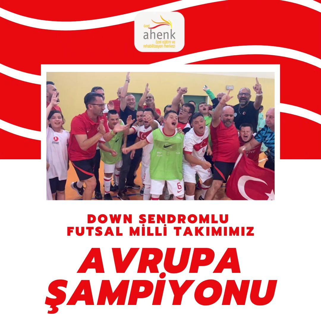 Down Sendromlu Özel Futsal Milli Takımı, Avrupa Şampiyonası'nın final maçında Portekiz'i 2-1 yenerek Avrupa şampiyonu oldu. Bu büyük başarıyla bizleri gururlandıran milli takımımızın başarılarının devamı dileriz. 🇹🇷🇹🇷 #downsendromlufutsalmillitakımı #millitakım #milligurur #eskisehir #ozelegitim #rehabilitasyon #downsendromu